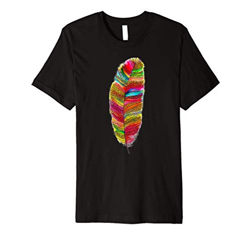 Colorful Feather Southwest Native American Indian Paint Art Premium T-Shirt