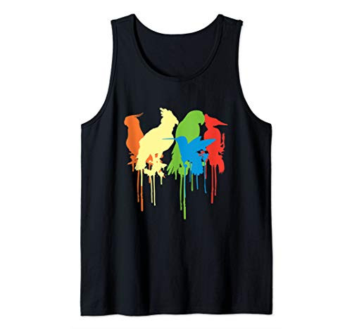 Macaw Cockatiel Parrot Bird Watercolor Splash Paint Splatter Tank Top Macaw Cockatiel Parrot Bird Watercolor Splash Paint Splatter Tank Top