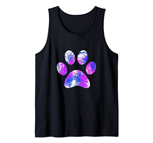Funky Splash Paint Art Dog Paw Print Tank Top