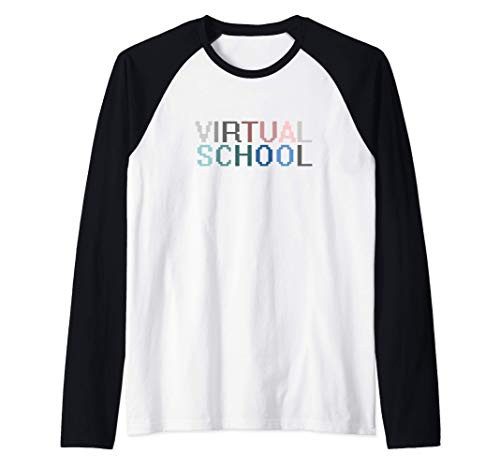 Virtual School  E learning  E school  Remote School Raglan Baseball Tee