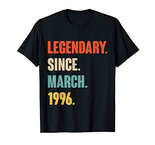 Legendary Since March 1996 - Birthday Gift For 25 Year Old T-Shirt