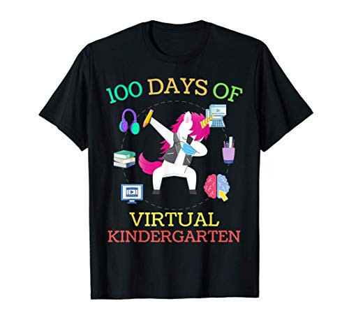 100 Days of Virtual Kindergarten -100th day of school Kids T-Shirt