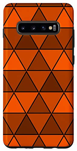 Galaxy S10Plus Simple Geometric Pattern Orange Triangle Polygons Modern Case