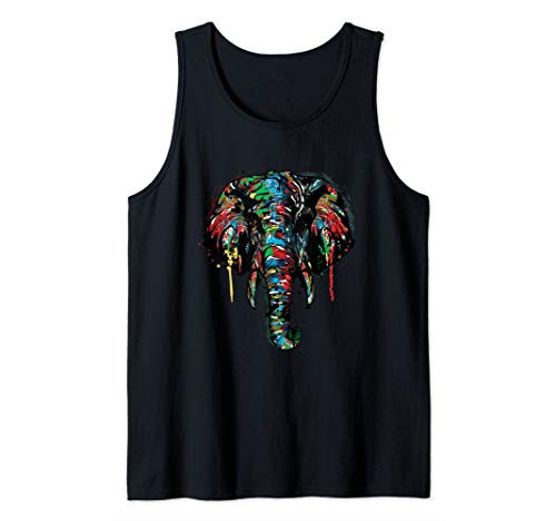 Elephant Gift Paint Art Design For People Who Love Elephants Tank Top