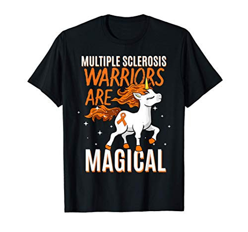 Multiple Sclerosis Warriors Magical Unicorn Orange Ribbon T-Shirt Multiple Sclerosis Warriors Magical Unicorn Orange Ribbon T-Shirt