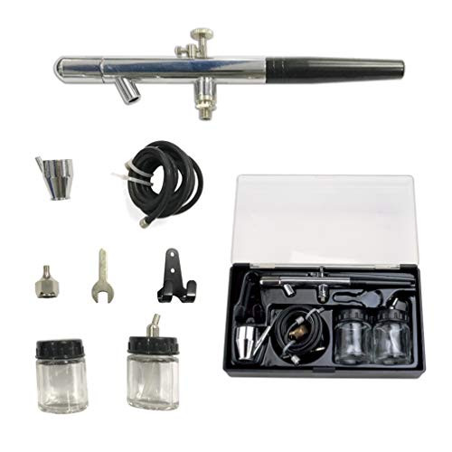 PNTgreen Professional 0.35mm Airbrush Nozzle Dual-Action Gravity Feed Airbrush Paint Spray Gun Kit Set