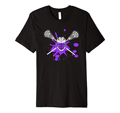 Lacrosse Purple Paint Splatter Great Gift Teen LAX Player Premium T-Shirt