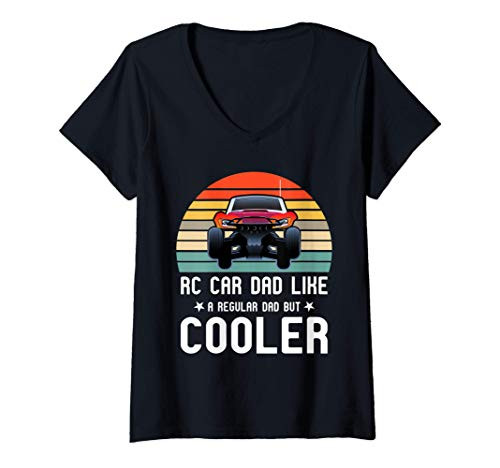 Womens Radio Car Remote Controlled Buggy Racing Father RC Car Dad V-Neck T-Shirt