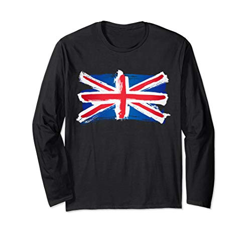 United Kingdom UK Flag Paint Style Long Sleeve T-Shirt