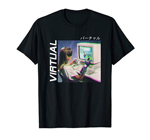 Vaporwave 90s Glitch Vaporwave Aesthetic Virtual T-Shirt Vaporwave 90s Glitch Vaporwave Aesthetic Virtual T-Shirt