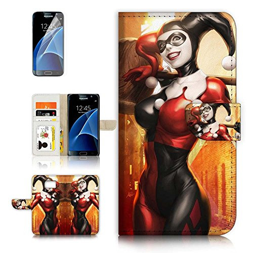 ( For Samsung S7 , Galaxy S7 ) Flip Wallet Case Cover & Screen Protector Bundle - A21156 Harley Quinn