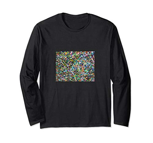 Cool Colorful Abstract Art Paint Splatter Spatter Pattern Long Sleeve T-Shirt