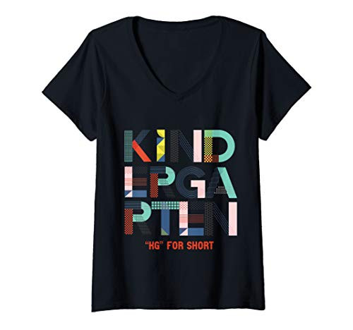 Womens GGT School Kindergarten Return Homeschool Remote Learning V-Neck T-Shirt