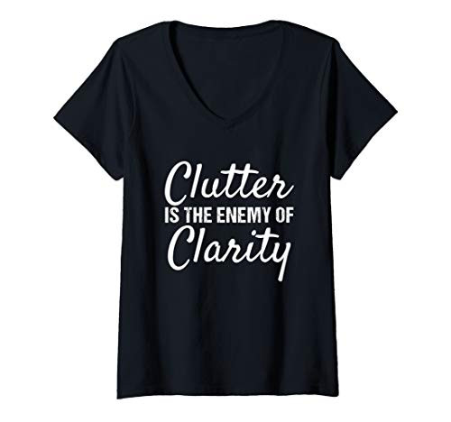 Womens Professional Organizer  Clutter is the Enemy of Clarity V-Neck T-Shirt
