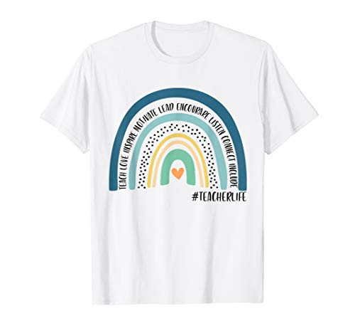 Rainbow Teacher Shirt Teacher Love Inspire Lead Motivate T-Shirt Rainbow Teacher Shirt Teacher Love Inspire Lead Motivate T-Shirt