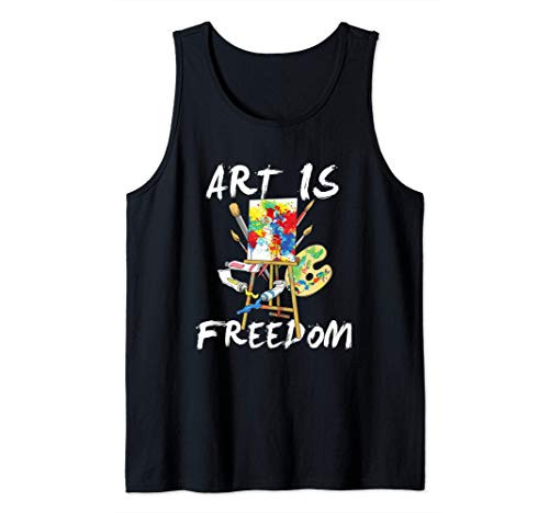 Art Is Freedom - Colorful Paint Tools Artist Painter Tank Top