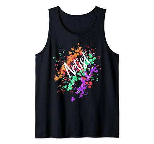 Artistic Messy Artist Paint Splatter Abstract Art Tank Top
