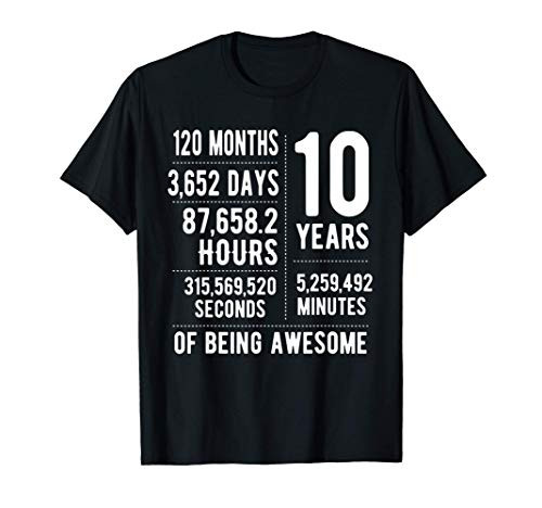 10th Birthday Gift Idea For Boys  and  Girls Funny 10 Years Old T-Shirt