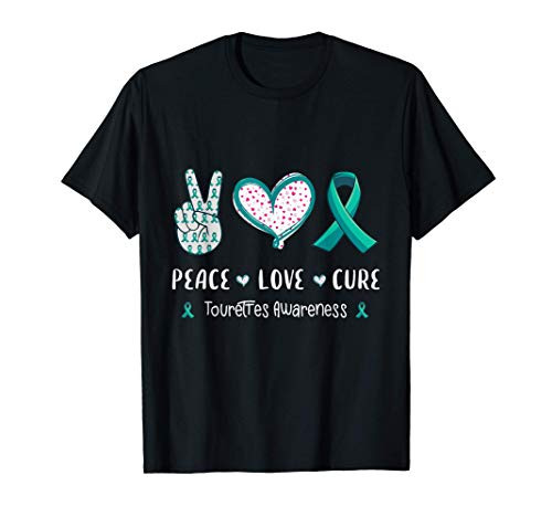 Peace Love cure Tourette syndrome awareness men women kids T-Shirt Peace Love cure Tourette syndrome awareness men women kids T-Shirt