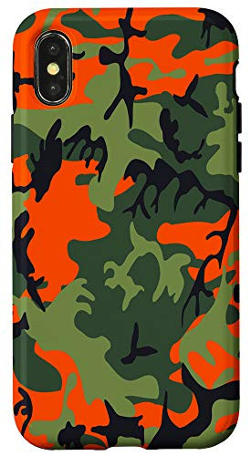 iPhone X XS Hunter Camo - Orange Camouflage Army Hunting Bushcraft Case