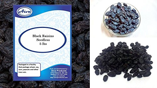 AIVA California Black Raisins Seedless Natural 5 LB AIVA California Black Raisins Seedless Natural 5 LB