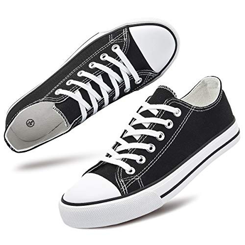 Women's Canvas Sneaker Classic Low Top Fashion Sneaker Casual Shoes Black US9