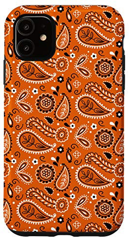 iPhone 11 Orange Handkerchief Bandana Paisley Pattern Case