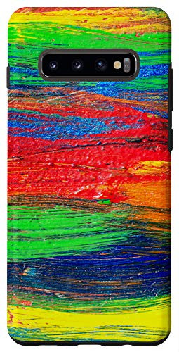 Galaxy S10Plus Abstract Paint Strokes Rainbow Case