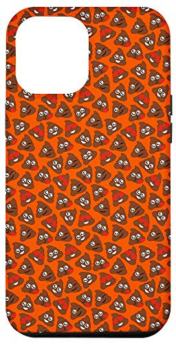 iPhone 12 Pro Max Poop Emoji Pattern Phone Case Orange Case