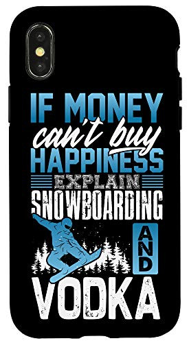 iPhone X XS Snowboarding Vodka Lover Facts Gift Snowboard Snowboarder Case