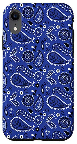 iPhone XR Blue Handkerchief Bandana Paisley Pattern Case