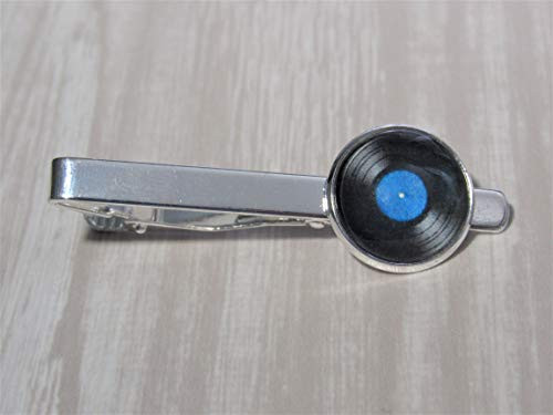 Blue Vinyl Record Tie Clip  DJ Tie Clip  Retro Music Tie Clip  Disk Jockey  Wedding Tie Clip  Gift for Him