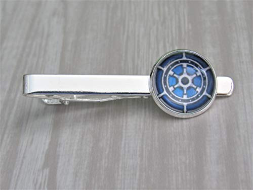 Blue Wheel Tie Clip  Nautical Tie Clip  Mens Fashion Jewelry  Gift for Him
