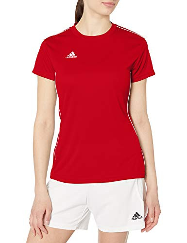 adidas Women's Core 18 AEROREADY Primegreen Regular Fit Soccer Short Sleeve Jersey  Power Red White  X-Large