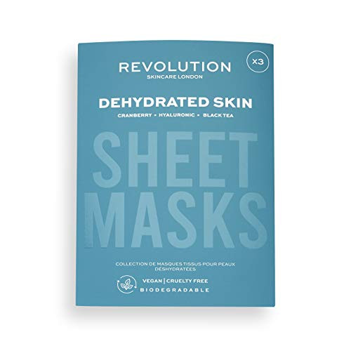 Revolution Skincare Biodegradable Face Sheet Mask 3 Pack  Dehydrated Skin