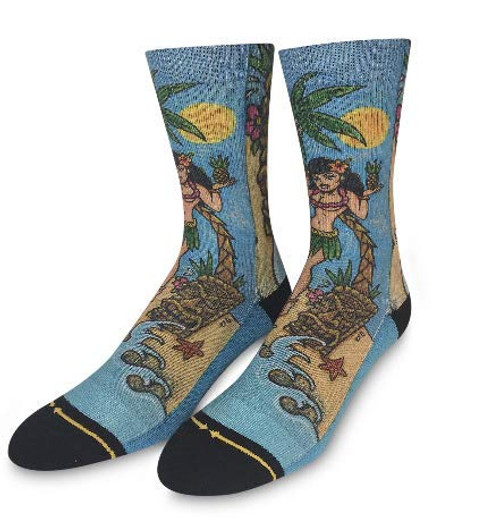 Dirk Vermin Hula Blue Tattoo Unisex Crew Sock Dirk Vermin Hula Blue Tattoo Unisex Crew Sock