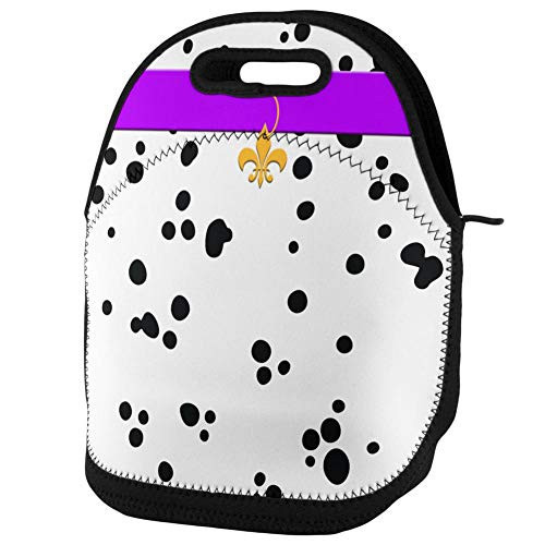 Old Glory Mardi Gras Dog Dalmatian Purple Collar Fleur De Lis Lunch Tote Bag Multi Standard One Size