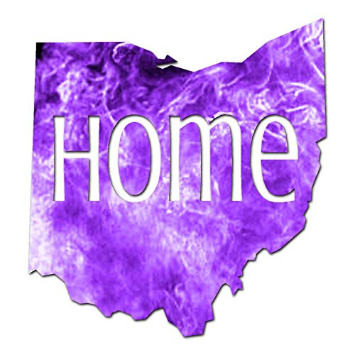 Ohio Home United States America - Vinyl Decal Sticker - 12" x 12.75" - Purple Flames Ohio Home United States America - Vinyl Decal Sticker - 12" x 12.75" - Purple Flames