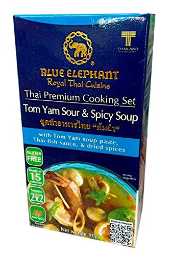 Blue Elephant brand Royal Thai Cuisine TOM YAM SOUR  and  SPICY SOUP Cooking Set Wt. 95 g. by naveenana