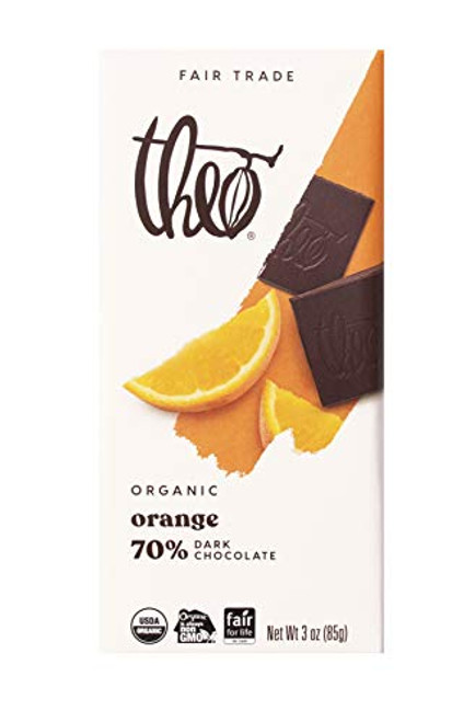 Theo Chocolate Orange Organic Dark Chocolate Bar 70% Cacao 6 Pack Vegan Chocolate Fair Trade Theo Chocolate Orange Organic Dark Chocolate Bar 70% Cacao 6 Pack Vegan Chocolate Fair Trade