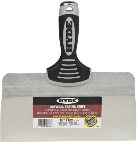 Hyde Tools 09333 10-Inch Pro Stainless Steel Taping Knife with Extruded Back  Blue