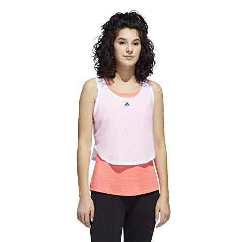adidas womens Tech Crop White Signal Pink Large