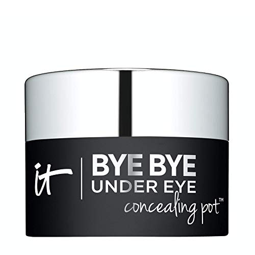 IT Cosmetics Bye Bye Under Eye Concealing Pot  Warm Deep  W  - Skin-Smoothing Eye Cream  and  Concealer - Covers Dark Circles Without Creasing or Cracking - With Hyaluronic Acid - 0.17 oz