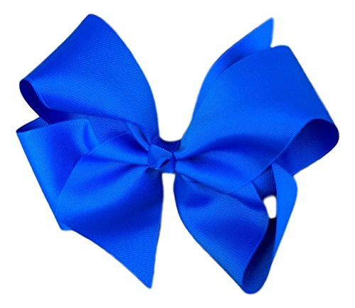 Victory Bows Extra Large 9" Royal Blue Hair Bow made with 3" Grosgrain Ribbon- The Haylie-Made in USA Pony Tail Band XLQ1000 Victory Bows Extra Large 9" Royal Blue Hair Bow made with 3" Grosgrain Ribbon- The Haylie-Made in USA Pony Tail Band XLQ1000