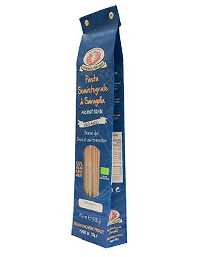 Rustichella D' Abruzzo Spaghetti Organic Saragolla Heritage Durum Wheat in Blue Bag  1.1 Pound