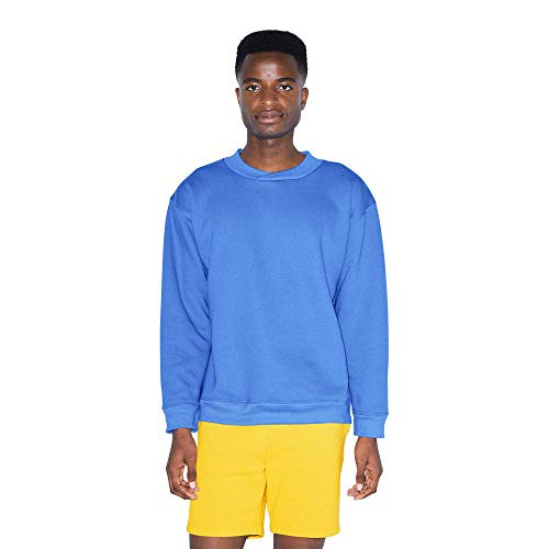 American Apparel Men's Flex-Fleece Crossneck Long Sleeve Pullover  Palace Blue  Medium