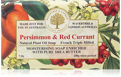 Wavertree  and  London Persimmon And Red Currant Australian Natural Luxury Soap Bar 7 Ounces  2 Bars