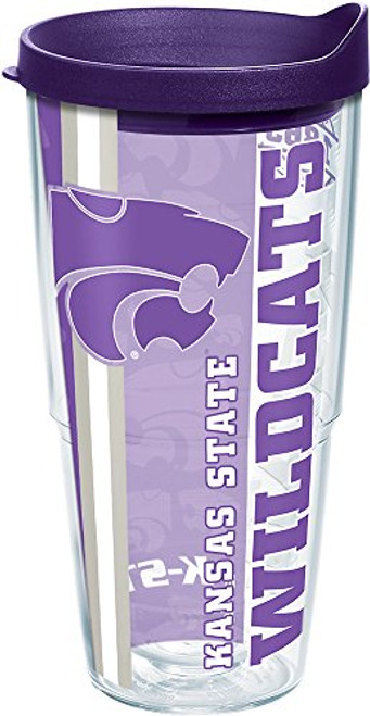 Tervis Kansas State Wildcats College Pride Tumbler with Wrap and Royal Purple Lid 24oz  Clear