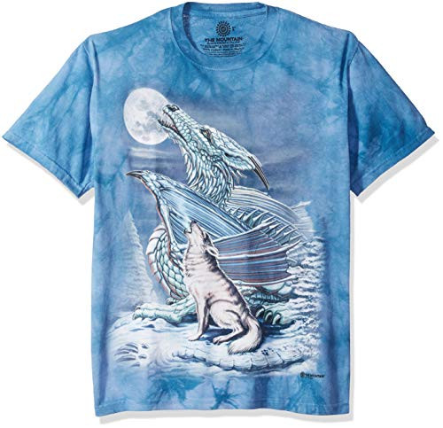 The Mountain Dragon Wolf Moon Adult T-Shirt Blue XL The Mountain Dragon Wolf Moon Adult T-Shirt Blue XL