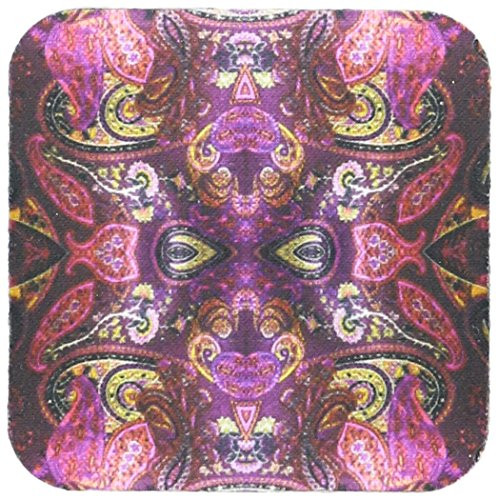3dRose CST_35194_2 Purple and Pink Paisley-Soft Coasters  Set of 8